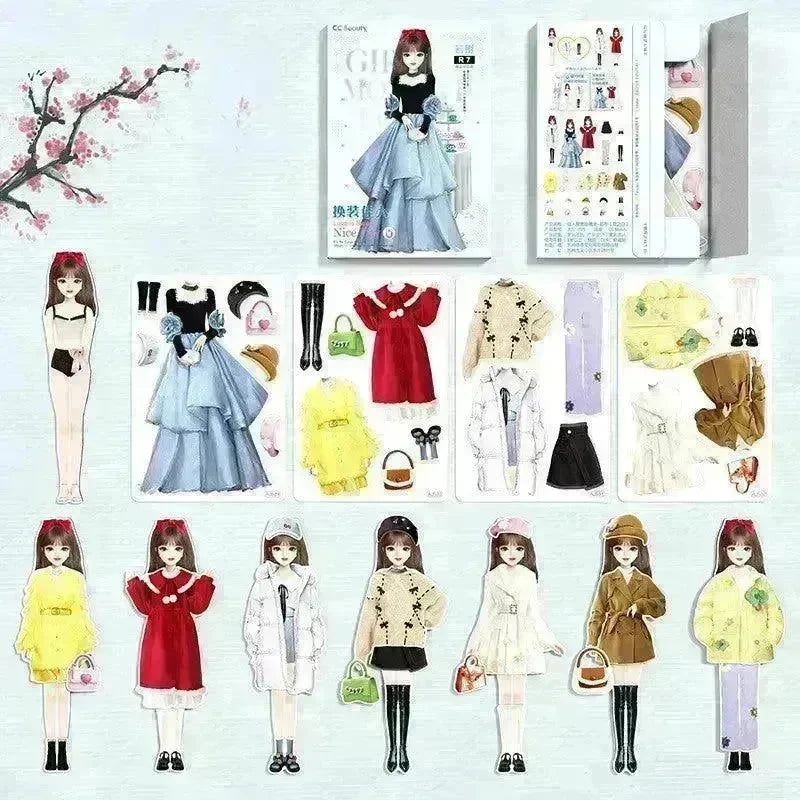 Magnetic Baby Girl Dressing Stickers Baby Clothing Stickers Book Toys - EX-STOCK CANADA