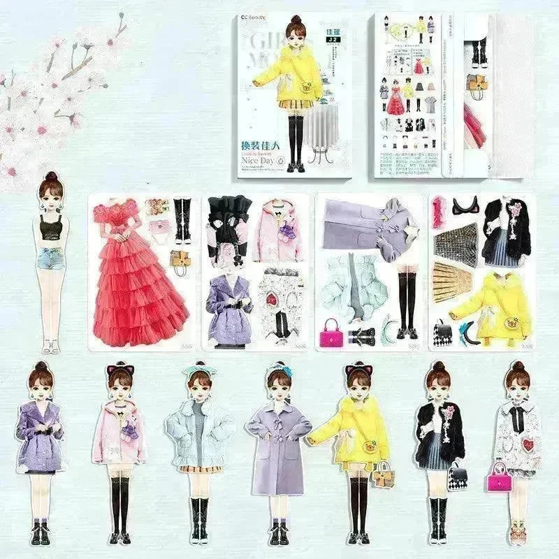 Magnetic Baby Girl Dressing Stickers Baby Clothing Stickers Book Toys - EX-STOCK CANADA