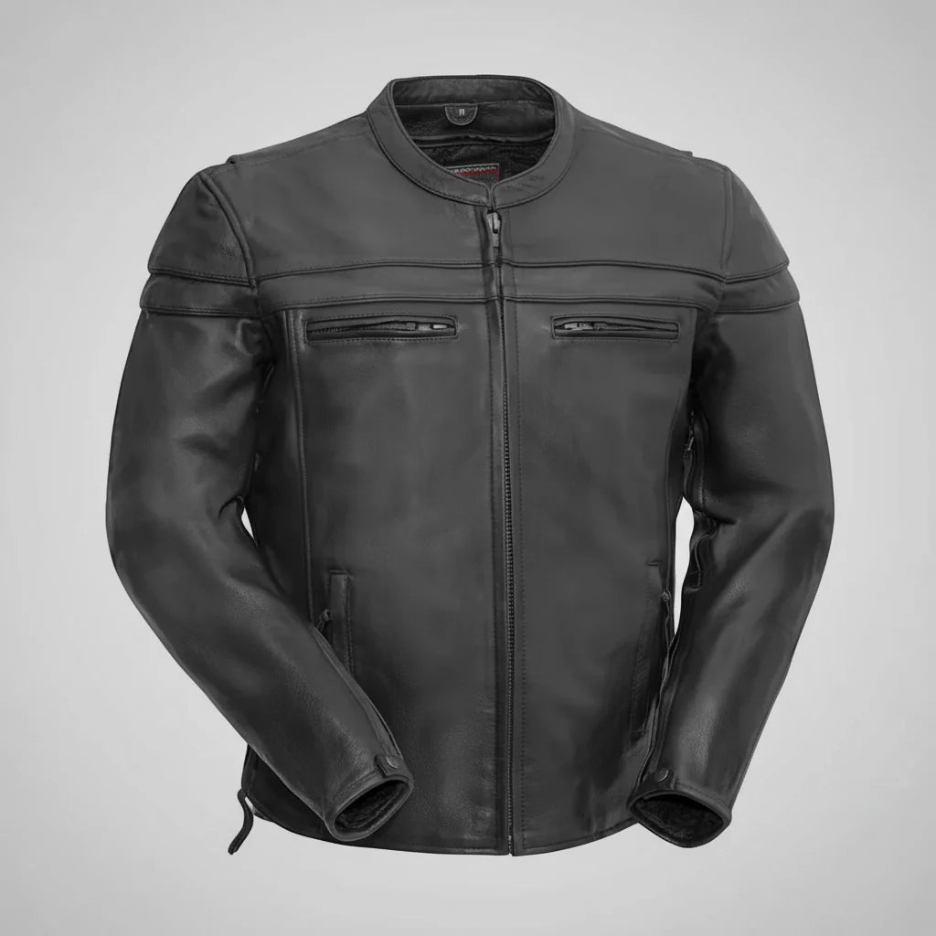 Open Road Men's Maverick Leather Motorcycle Jacket 