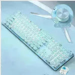 Mechanical Keyboard Wired Mouse Set Usb Interface Rechargeable Blue Retro Punk Version - EX-STOCK CANADA