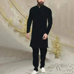 Men Arab Middle Eastern Long Shirt Linen Button - EX-STOCK CANADA
