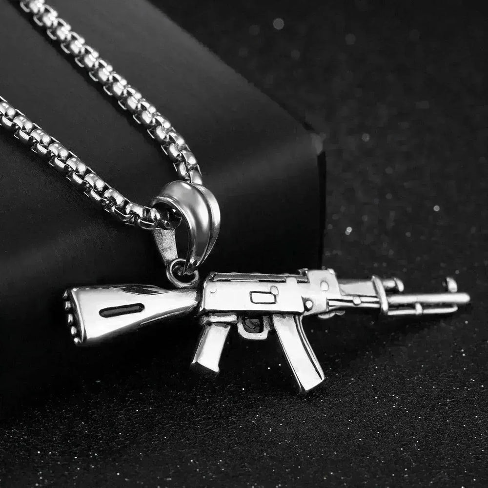 Men's AK47 Titanium Steel Street Hip-hop Electroplating Stainless Steel Gun Necklace - EX-STOCK CANADA