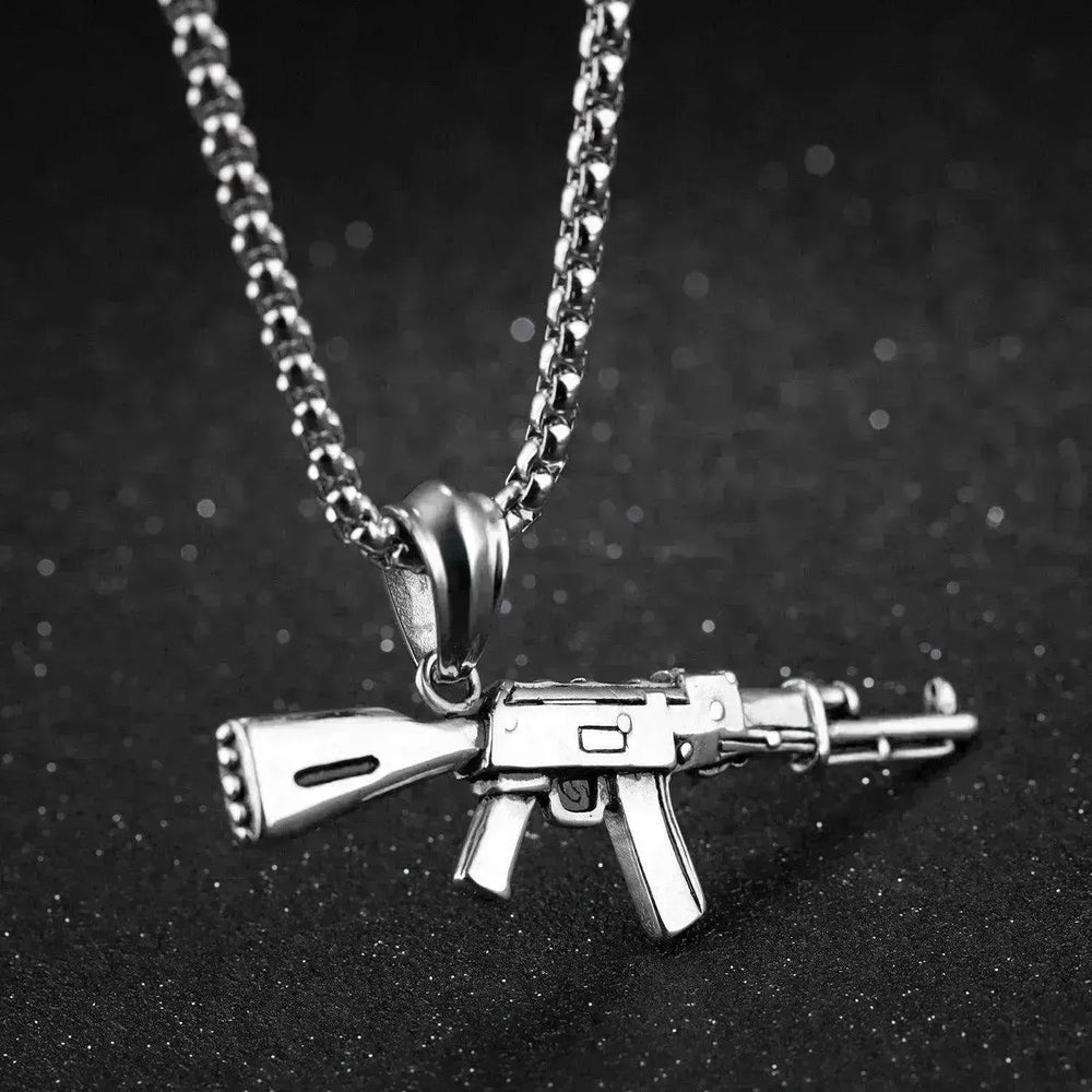 Men's AK47 Titanium Steel Street Hip-hop Electroplating Stainless Steel Gun Necklace - EX-STOCK CANADA
