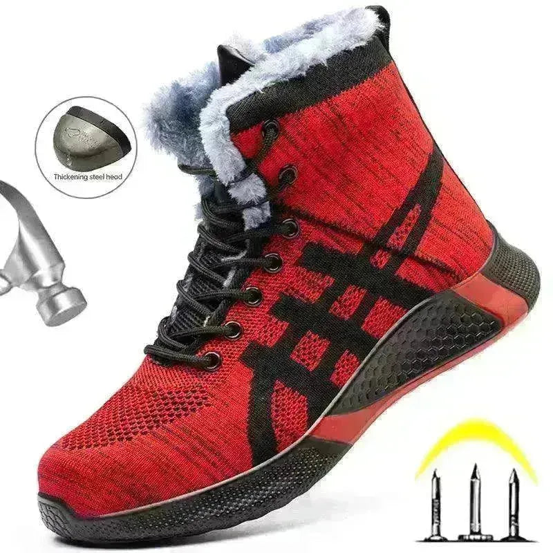 Men's Anti Smash Anti Puncture Work Warm Thickened Lace-up Safety Shoes - EX-STOCK CANADA