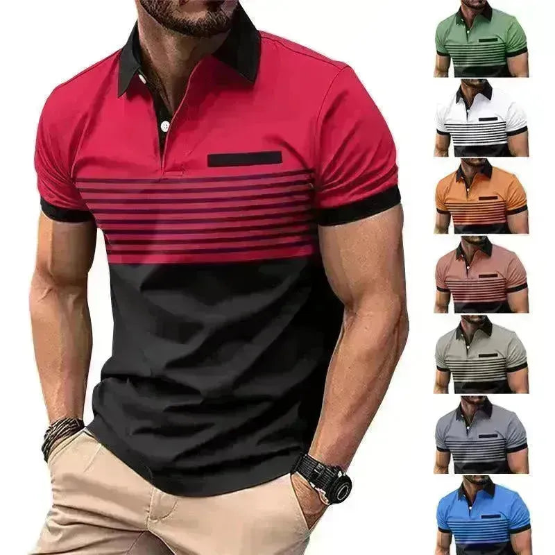 Men's Casual Striped Shirt With Chest Pocket - EX-STOCK CANADA