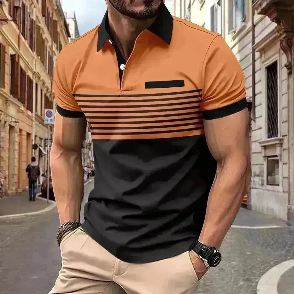 Men's Casual Striped Shirt With Chest Pocket - EX-STOCK CANADA