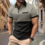 Men's Casual Striped Shirt With Chest Pocket - EX-STOCK CANADA