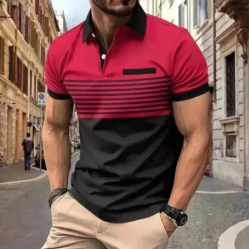 Men's Casual Striped Shirt With Chest Pocket - EX-STOCK CANADA
