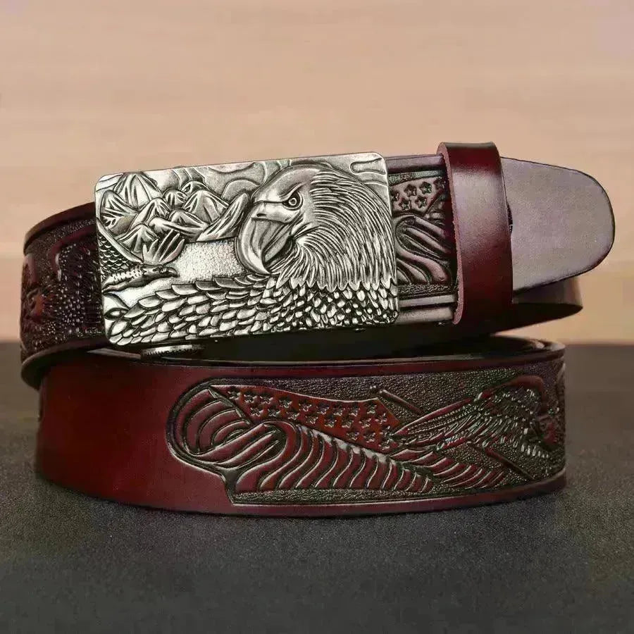 Men's Fashion Belt Eagle Wings Embossing - EX-STOCK CANADA
