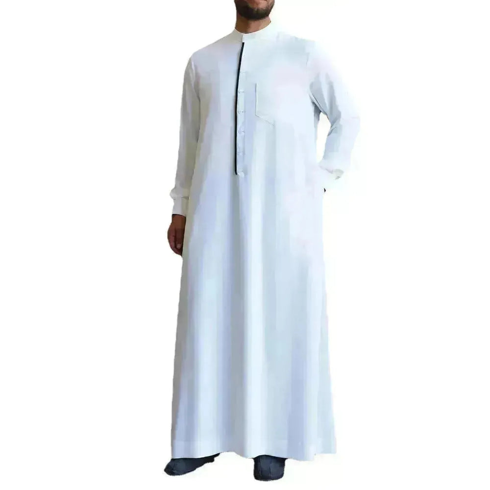 Men's Fashion Casual White Button Down Arab Robe - EX-STOCK CANADA
