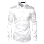 Men's Fashionable Satin Polyvinyl Alcohol Fiber Shirt - EX-STOCK CANADA