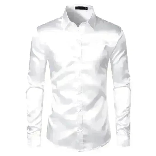 Men's Fashionable Satin Polyvinyl Alcohol Fiber Shirt - EX-STOCK CANADA