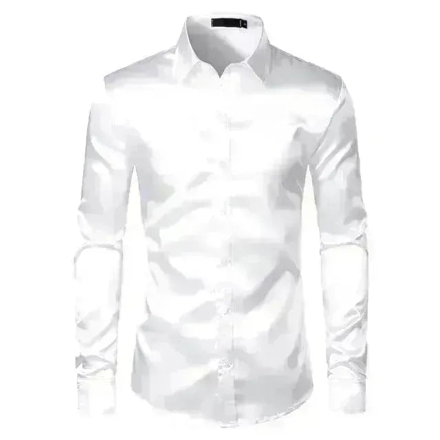 Men's Fashionable Satin Polyvinyl Alcohol Fiber Shirt - EX-STOCK CANADA