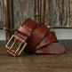 Men's First Layer Cowhide Vintage Brass Buckle Belt - EX-STOCK CANADA