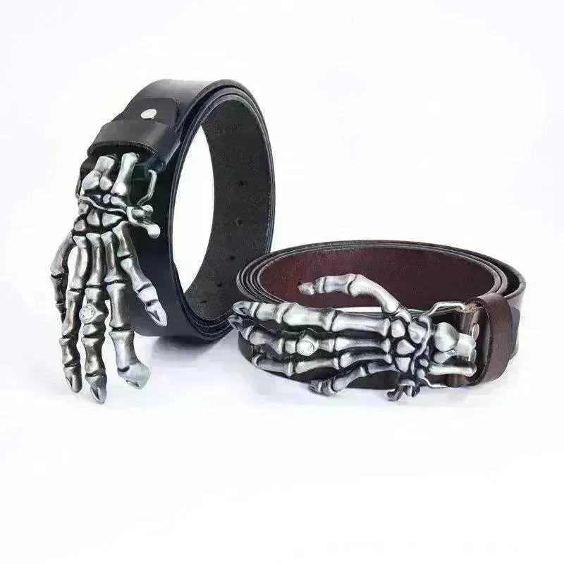 Men's Leather Belt Skull Big Head Claw Outdoor Rider - EX-STOCK CANADA