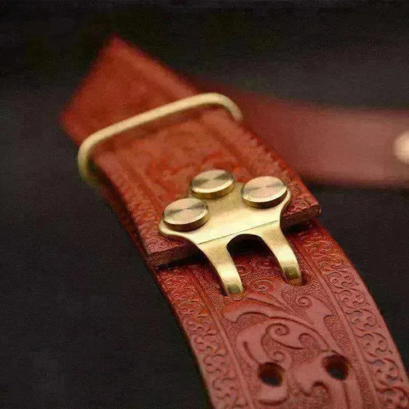 Men's Leisure Leather Belt With Woven Pattern - EX-STOCK CANADA