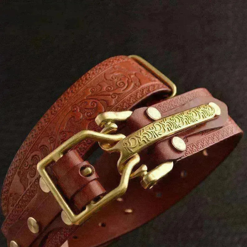 Men's Leisure Leather Belt With Woven Pattern - EX-STOCK CANADA
