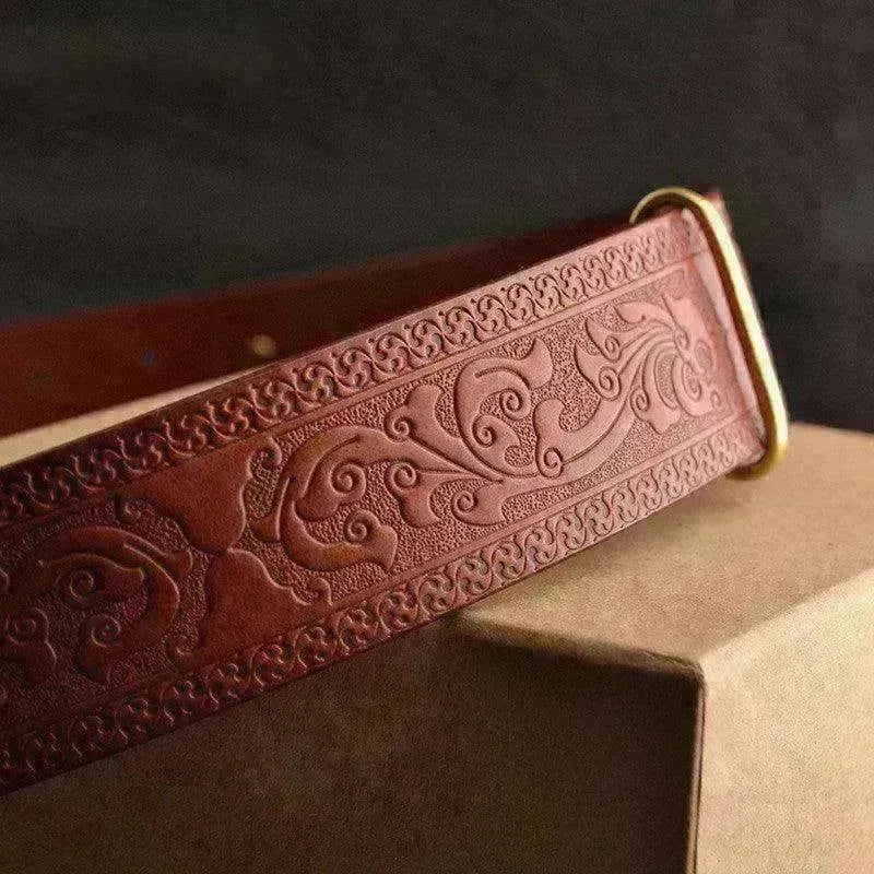 Men's Leisure Leather Belt With Woven Pattern - EX-STOCK CANADA