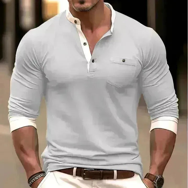 Men's Long Sleeved Round Neck T-shirt - EX-STOCK CANADA