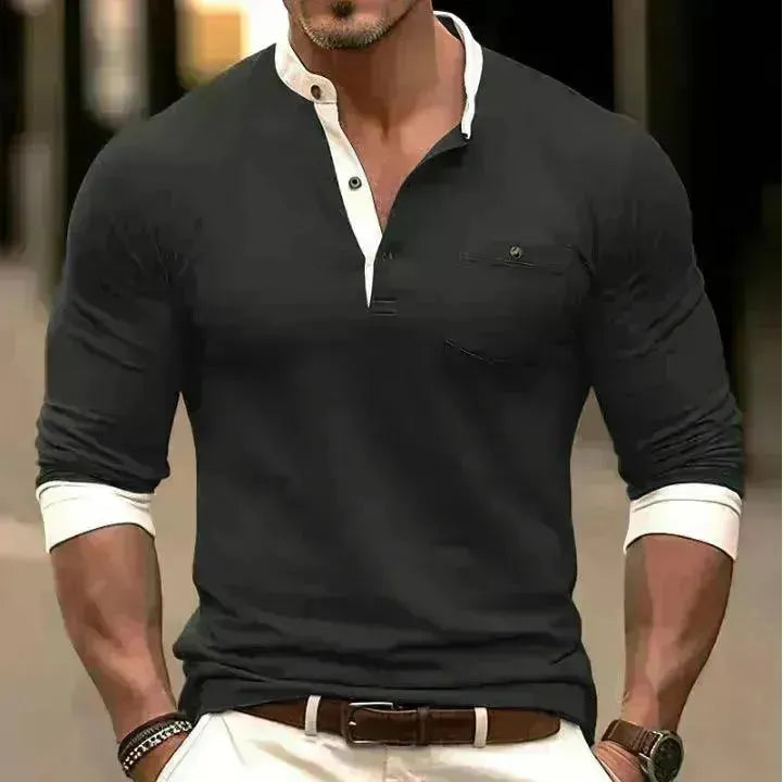Men's Long Sleeved Round Neck T-shirt - EX-STOCK CANADA