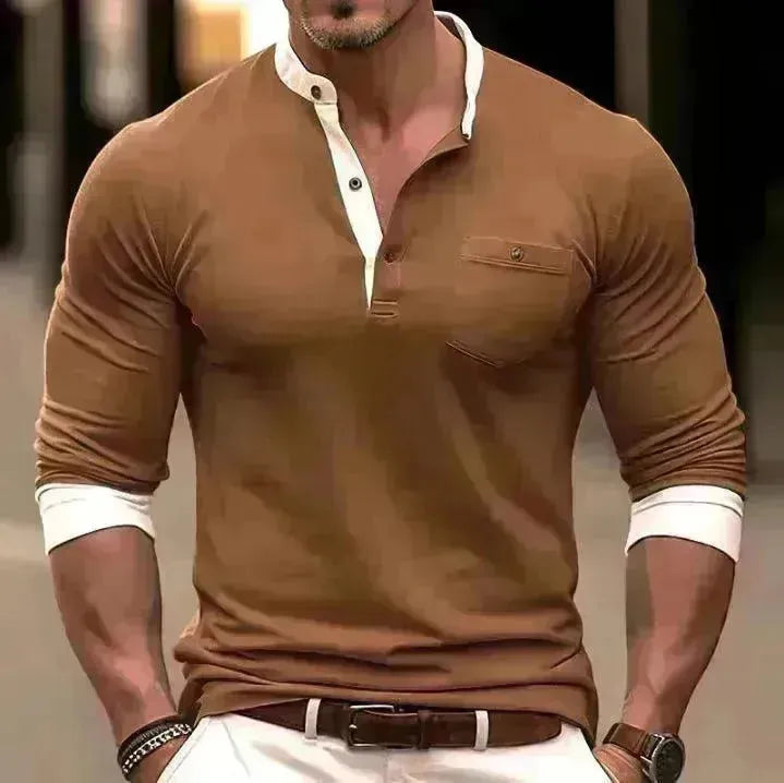 Men's Long Sleeved Round Neck T-shirt - EX-STOCK CANADA