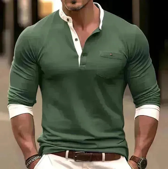 Men's Long Sleeved Round Neck T-shirt - EX-STOCK CANADA
