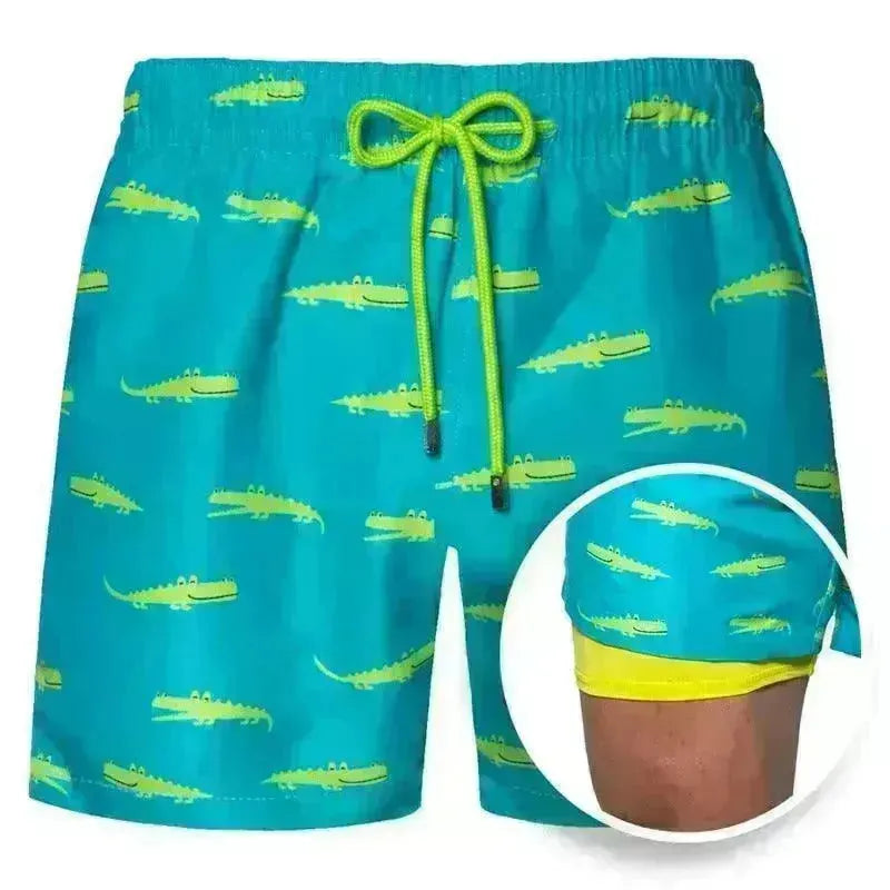 Men's Printed Beach Shorts Sports Double Layer Shorts Summer - EX-STOCK CANADA