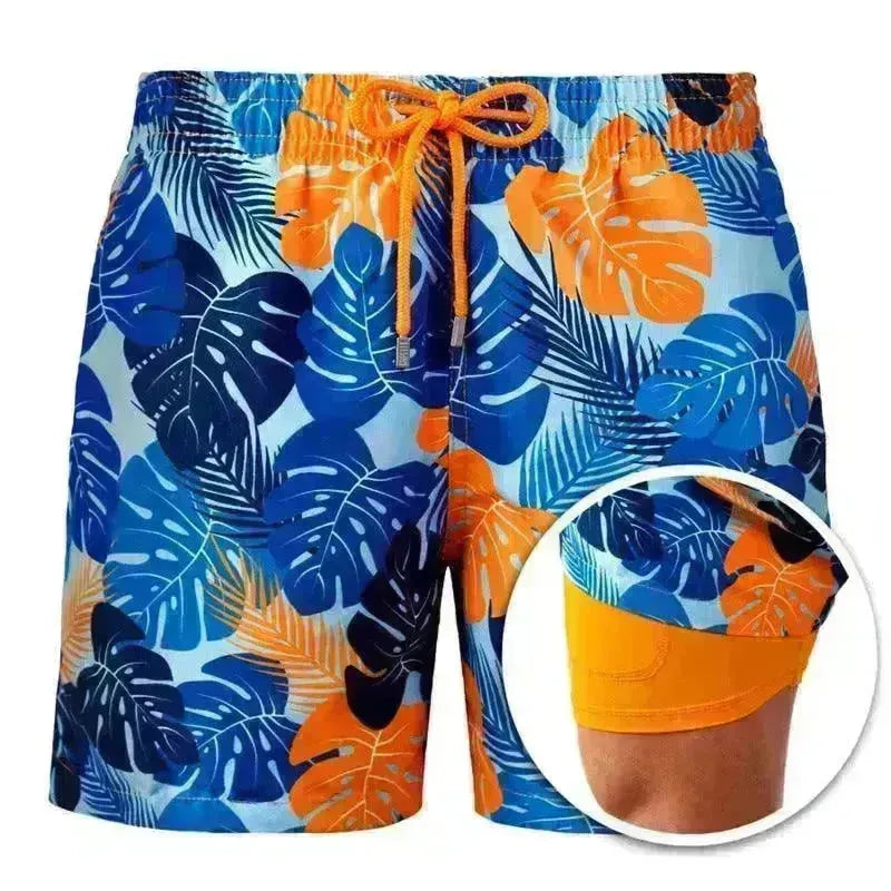Men's Printed Beach Shorts Sports Double Layer Shorts Summer - EX-STOCK CANADA