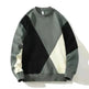 Men's Round Neck Sweater Spring Fashion Loose Breathable Stitching Long Sleeve - EX-STOCK CANADA