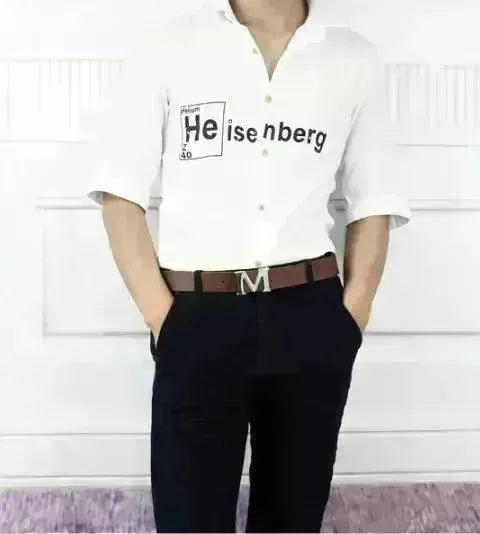 Men's Style Letter M Smooth Buckle Casual Pants Youth Belt Pure White - EX-STOCK CANADA