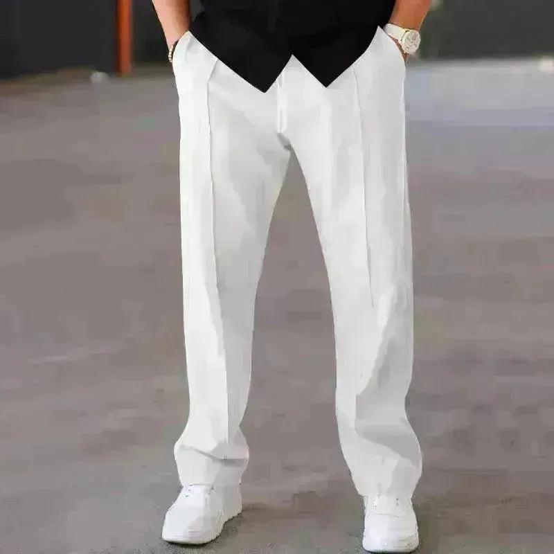 Men's Trouser Pant Sports Casual Loose Straight Pants With Drawstring Design - EX-STOCK CANADA