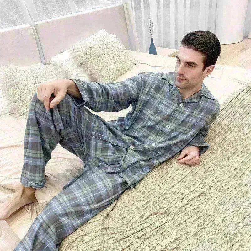 Men's Warm Cloth Flannel Pajama Suit - EX-STOCK CANADA
