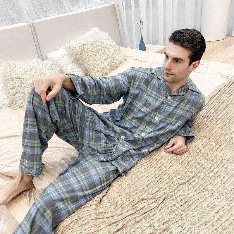 Men's Warm Cloth Flannel Pajama Suit - EX-STOCK CANADA