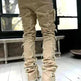 Men Trousers Individual Patched Pants Long Tight Fit Stacked Jeans For Mens Clothing - EX-STOCK CANADA
