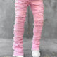 Men Trousers Individual Patched Pants Long Tight Fit Stacked Jeans For Mens Clothing - EX-STOCK CANADA