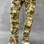 Men Trousers Individual Patched Pants Long Tight Fit Stacked Jeans For Mens Clothing - EX-STOCK CANADA