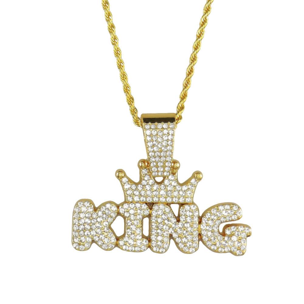 Mens Fashion Alloy Necklace With Diamond Pendant - EX-STOCK CANADA