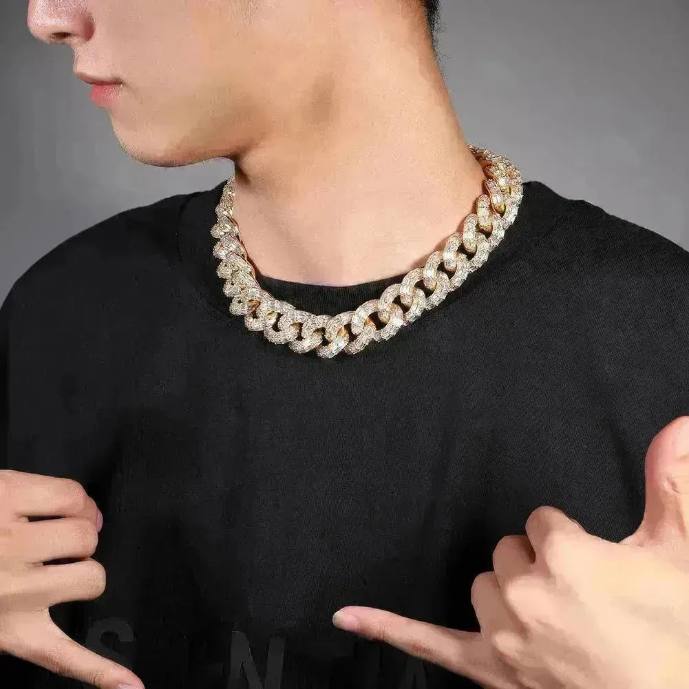 Mens Fashion Personalized Square Zirconium Cuban Bracelet Necklace - EX-STOCK CANADA