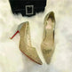 Mesh Rhinestone Transparent Women's Single Shoes Pointed High Heels Women - EX-STOCK CANADA