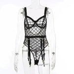 Mesh See-through Underwear Metal Chain Set - EX-STOCK CANADA