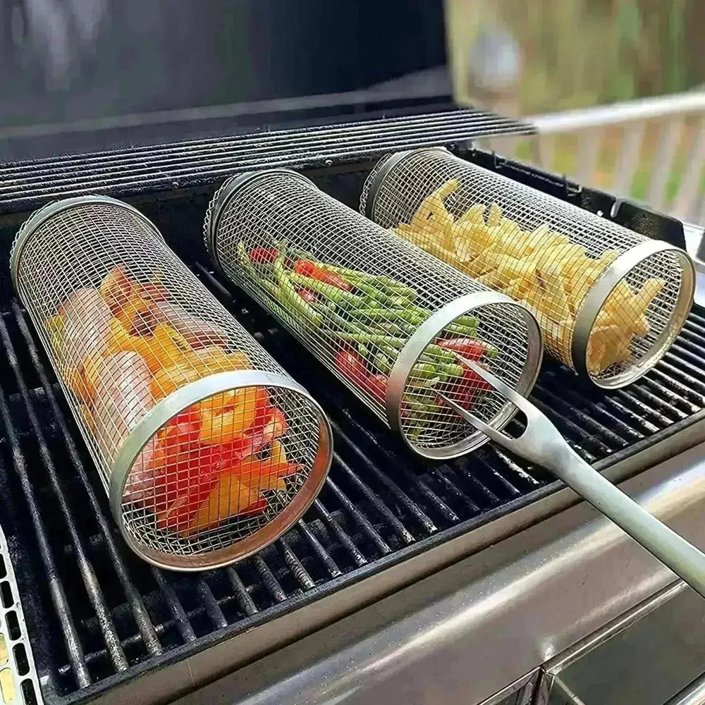 Metal BBQ Grilling Basket Net Portable Outdoor Camping Rack - EX-STOCK CANADA