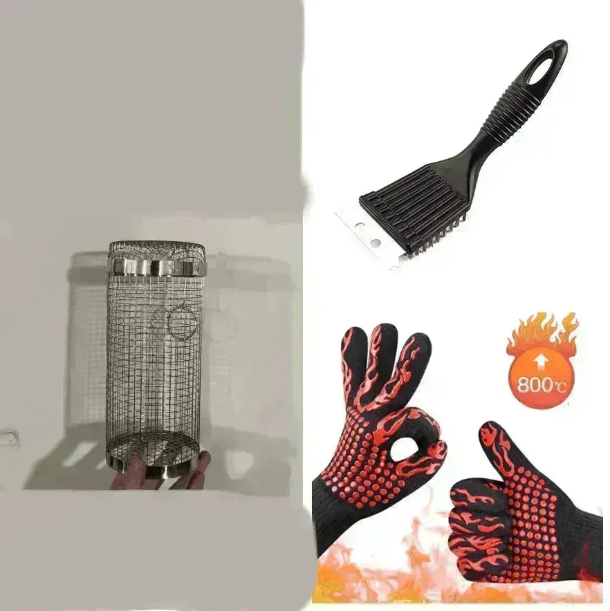 Metal BBQ Grilling Basket Net Portable Outdoor Camping Rack - EX-STOCK CANADA