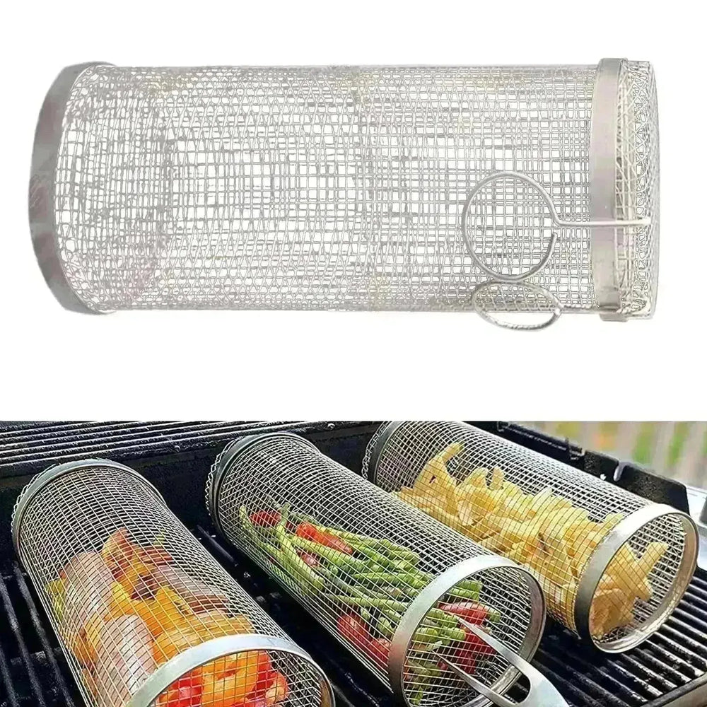 Metal BBQ Grilling Basket Net Portable Outdoor Camping Rack - EX-STOCK CANADA