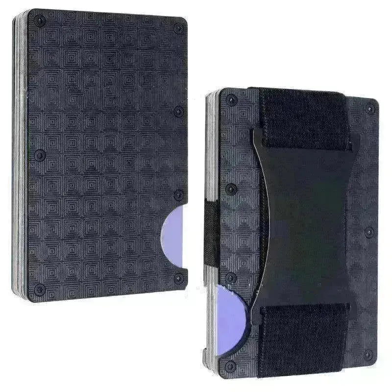 Metal Card Wrapped Carbon Fiber RFID Anti theft Brush Wallet - EX-STOCK CANADA