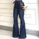 Micro elastic lace-up flared leg pants Women Wide Leg Denim Jeans High rise Wide leg Pants Trouser for Women - EX-STOCK CANADA