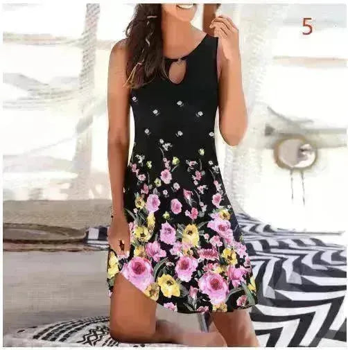 Mid Skirt Women's Sleeveless Fashion Skirt Print Jumpsuit - EX-STOCK CANADA