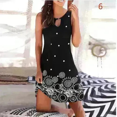 Mid Skirt Women's Sleeveless Fashion Skirt Print Jumpsuit - EX-STOCK CANADA