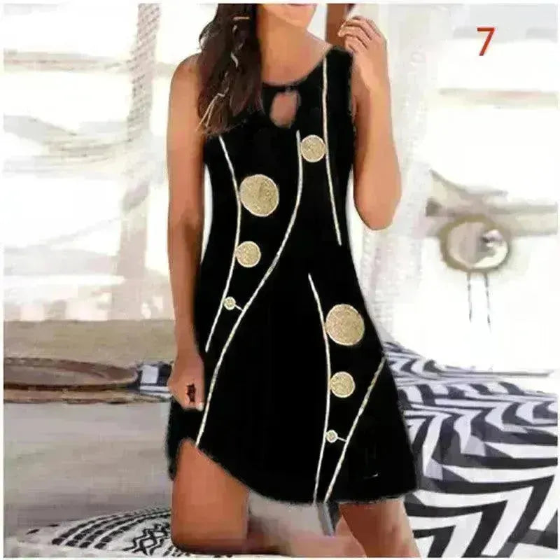 Mid Skirt Women's Sleeveless Fashion Skirt Print Jumpsuit - EX-STOCK CANADA