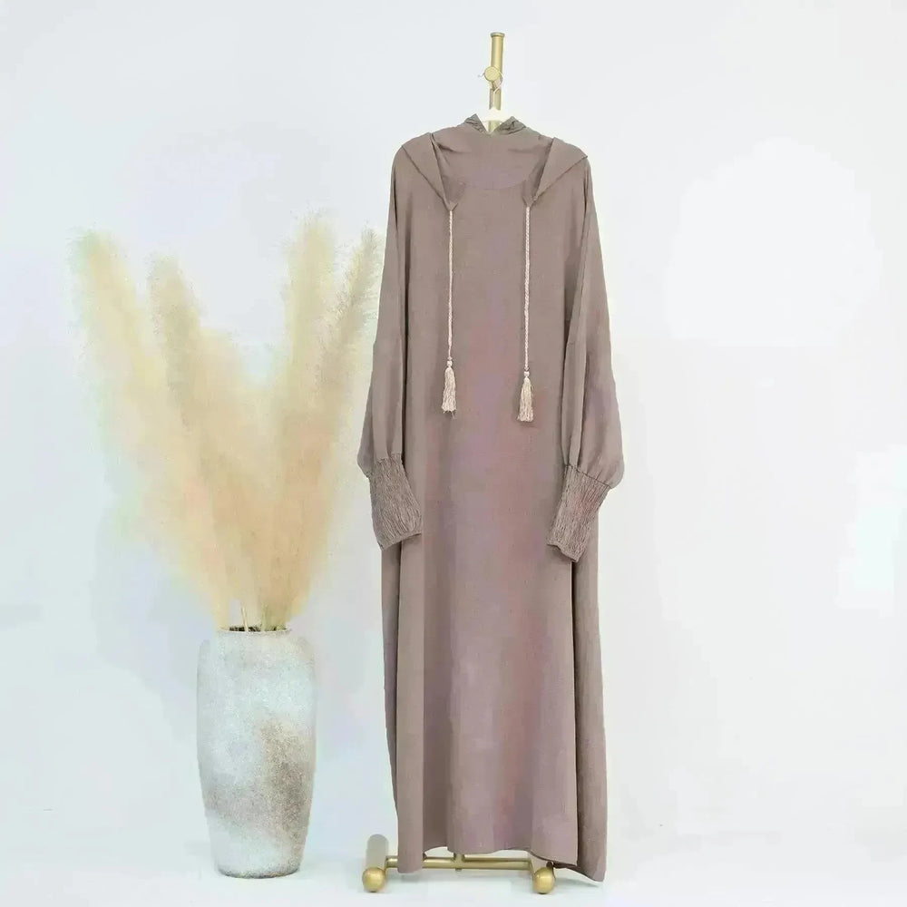 Middle East Dubai Turkey Solid Color Dress - EX-STOCK CANADA
