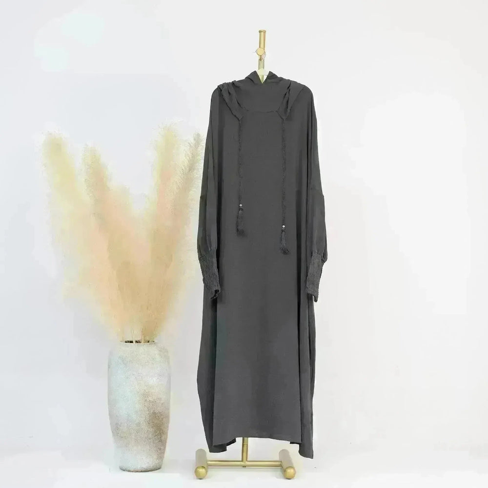 Middle East Dubai Turkey Solid Color Dress - EX-STOCK CANADA